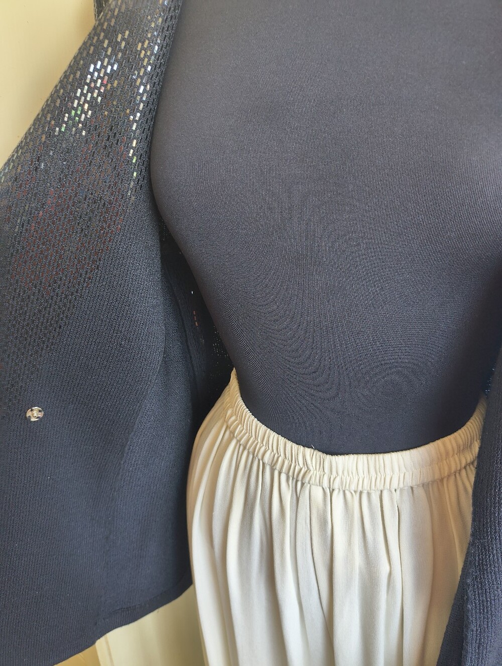 🌟 Vtg. NWOT St. John Couture Knit Black Sequin Blazer Jacket - Picture 11 of 12